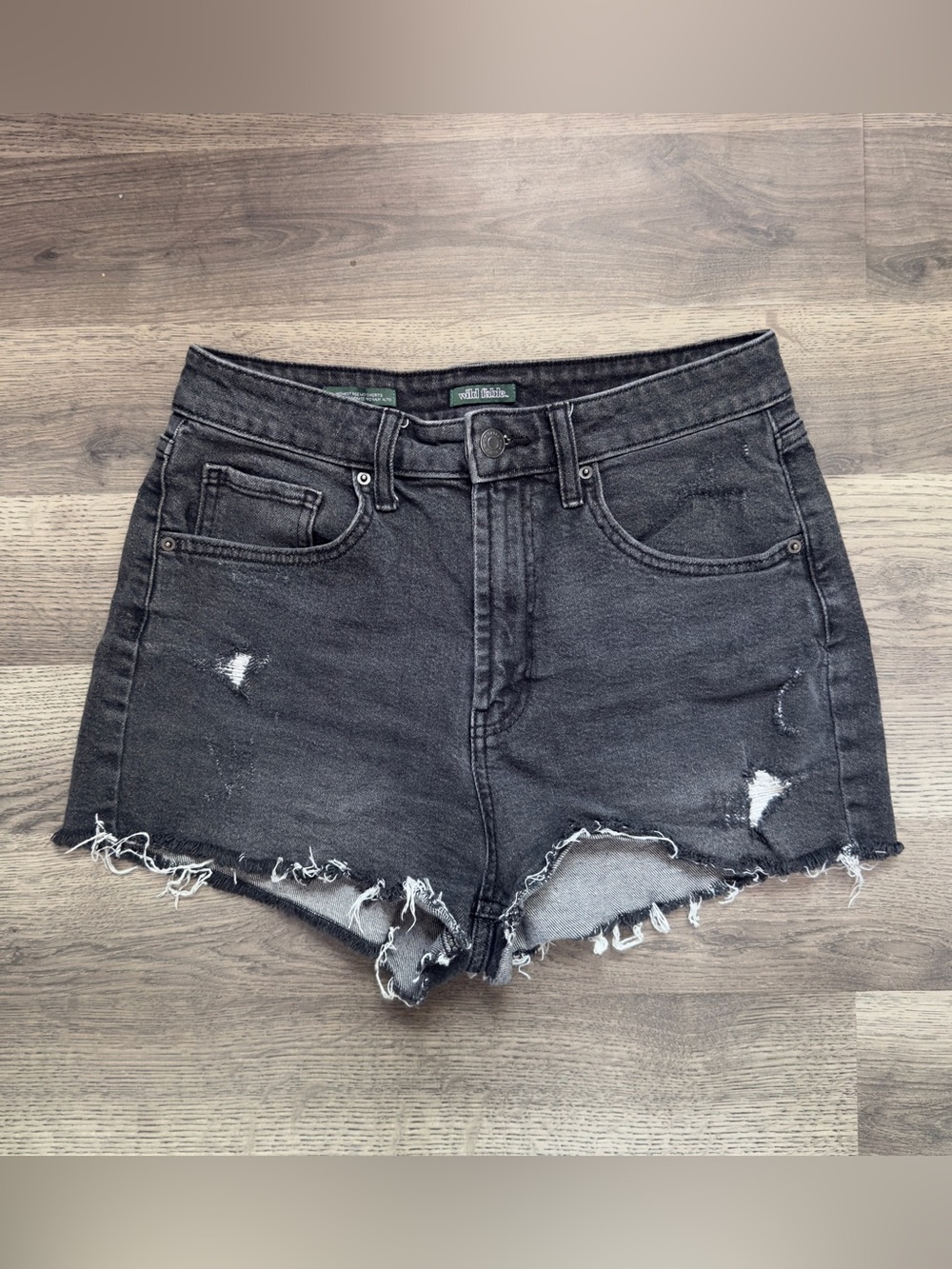 Wild Fable Black Distressed High-Rise Jean Shorts